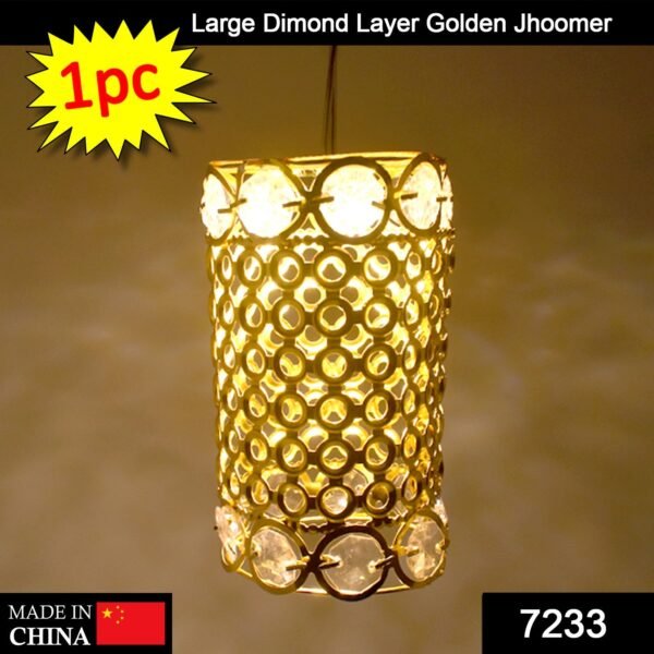 Large Dimond Layer Golden Jhoomer For Home Decoration