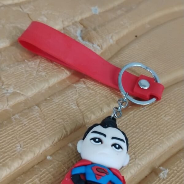 Cute Cartoon Silicone 3D Key Chain with Metal Hook & Strap (Pack of 1)