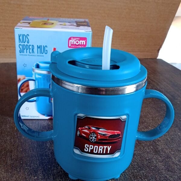 Supermom Kids Sporty Sipper Mug with Straw and Dual Handles Approx 300ml (1 Pc)