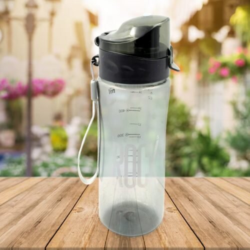 Plastic water bottle Outdoor Sport Bottle With Carry Case, leak proof BPA-free for travel cold and hot water Plastic water bottle with daily water intake for gym and children, Home, Travel, Office Use (1 pc )