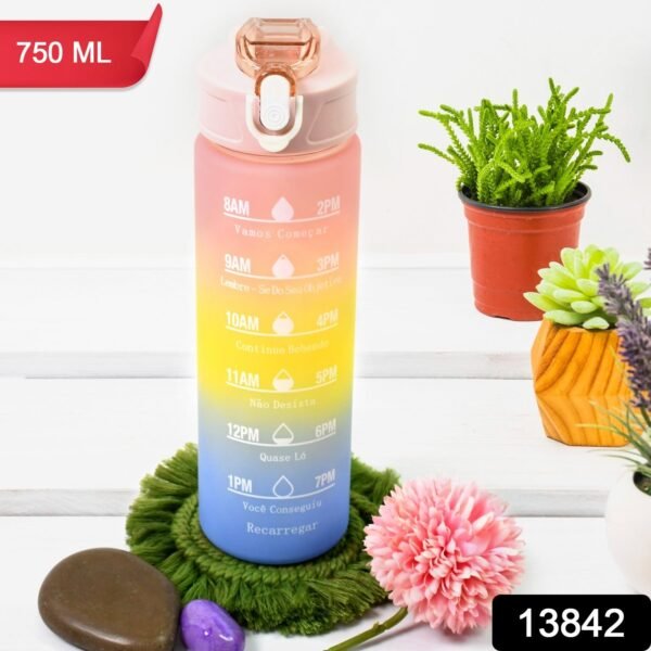 73c204ae-9143-4ffe-8df6-585d1329bd3d.jpg Plastic Colorful Motivational Water Bottle with Straw (750 ML)