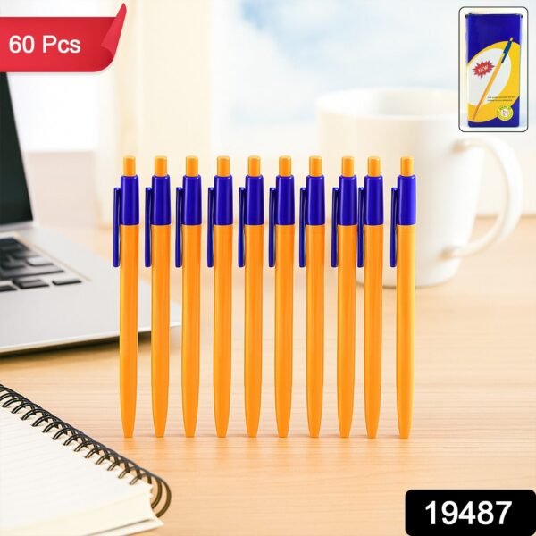 Retractable Ball Pen – Smooth Writing Click Pen with Blue Ink - (60 Pc / Set)