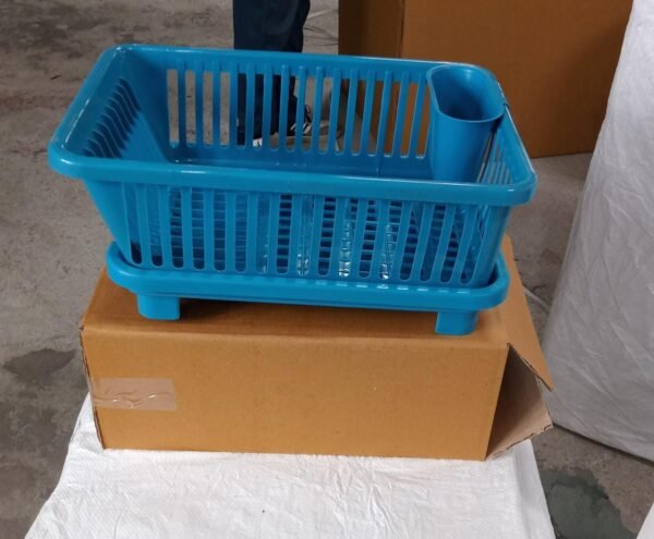 747ca8a1-380f-4562-b2e9-2de751dbb200.jpg Plastic Sink Dish Drainer Drying Rack (With Brown Box) ( MOQ :- 3 Pc)