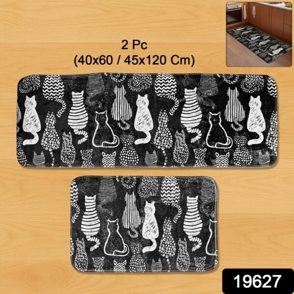 2 Pc Kitchen Floor Mat Set (40x60 cm & 45x120 cm)