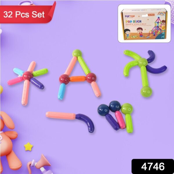 Magnetic Sticks Building Blocks Learning Toy for Kids (32 Pc)