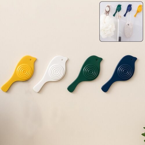 Bird Hook self Adhesive Hooks Wall Mounted Hook Shower Towel Hook (4 Pc Set)