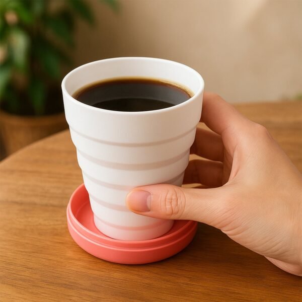 Portable Travelling Cup / Tumbler With Lid Folding / Pocket Glass (Pack of 1)