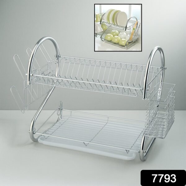 7793_3.jpg STAINLESS STEEL RECTANGLE DISH DRAINER RACK / BASKET WITH DRIP TRAY