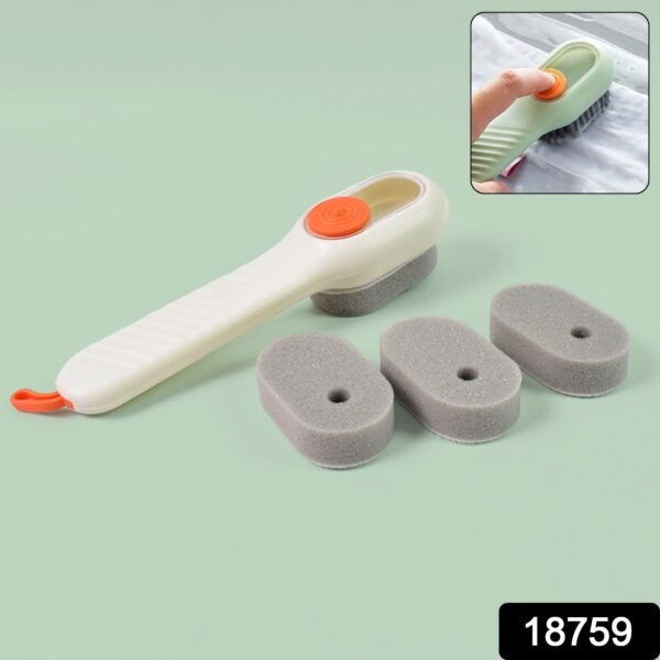 77_8a0f046b-3ef2-4a35-8dcb-1c6bcc297d0b.jpg Cleaning Sponge Brush Liquid / Soap Dispenser & With 4 Refill Brush Heads (1 Set)