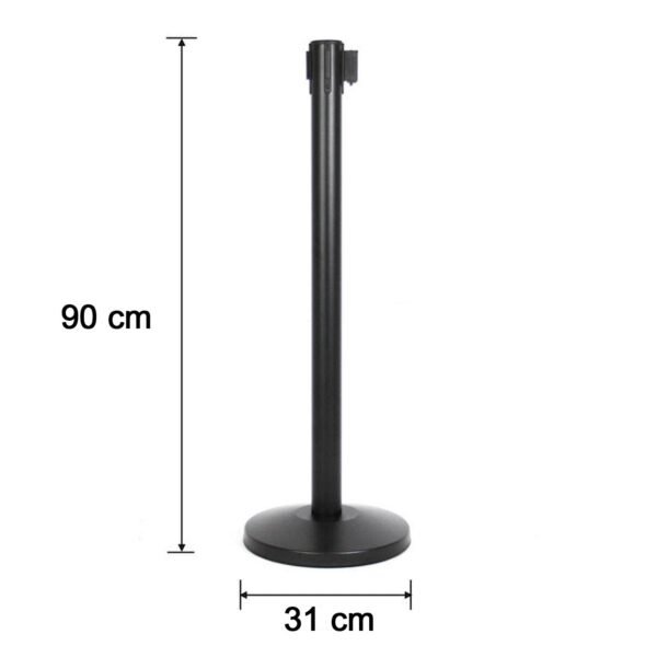 Heavy Duty Retractable Belt Crowd Control Pole with Sturdy Base – 1 Pc