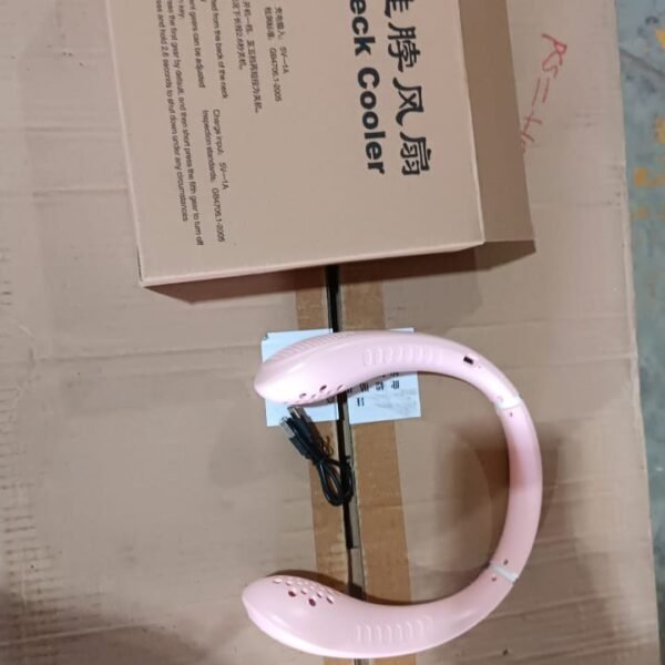 Portable USB Rechargeable Neck Fan – Wearable, 3 Speeds, Headphone Design