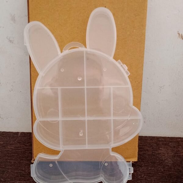 Transparent Cartoon Bear Plastic Storage Box Jewelry Organizer Holder  1 Pc