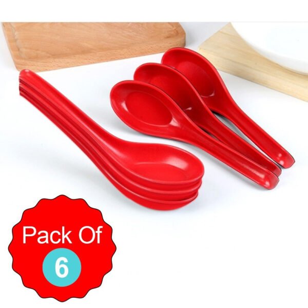 Microwave Safe, Unbreakable, Colorful Soup / Dessert Spoons, Food Grade Set of 6 Pcs