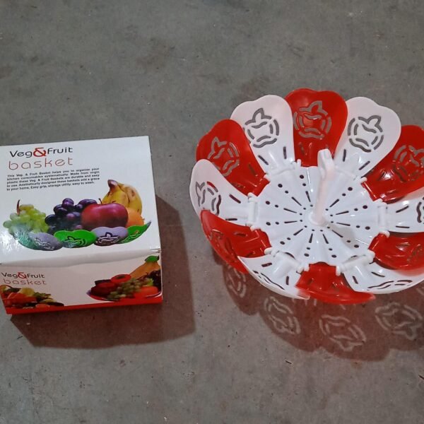 Folding Fruit Basket Hanging Stand – Lotus Shape Tray for Fruits & Vegetables (1 Pc)