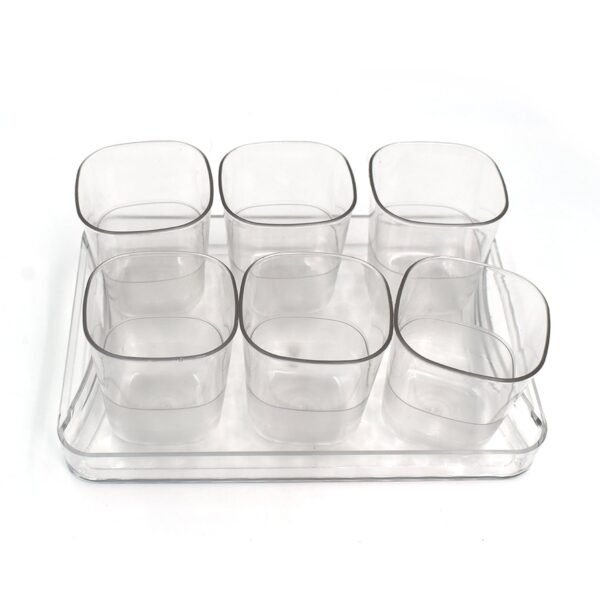 6pc Glasses With tray Plastic Glass Set