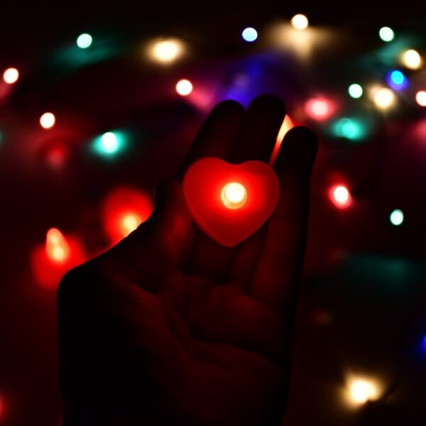 Flameless Candles LED Heart Shape Tea Light Candles Multi Color Electrical Diya Candles Battery Operated Fake Candles for Gift / Home Decoration Diwali Navratri Lighting, Diwali (Pack of 24)