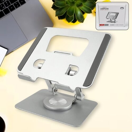Aluminum Alloy 360° Rotating Adjustable Bracket – Adju Portable Foldable Tablet Stand