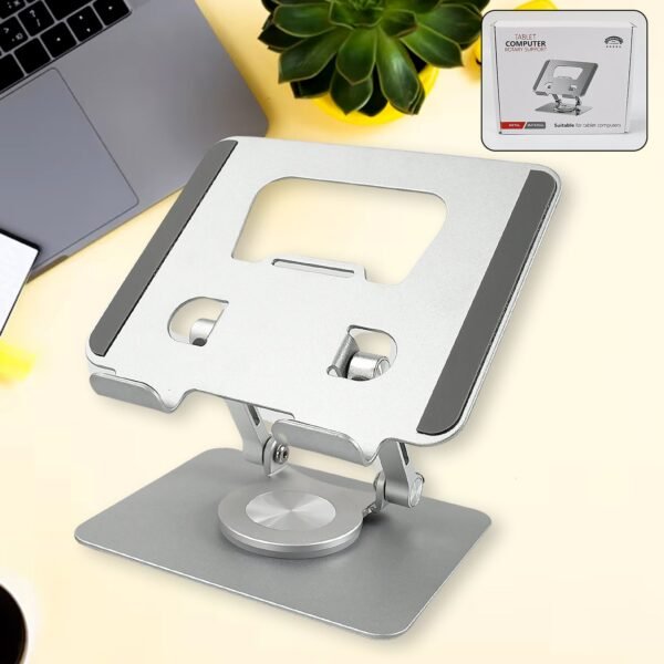 Aluminum Alloy 360° Rotating Adjustable Bracket – Adju Portable Foldable Tablet Stand