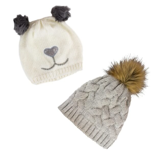 Mix Design Winter cap for Women Warm Thick Cotton Lining Skull Cap