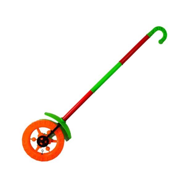 Plastic Single Wheel Push Run toy handle and two lights on wheel. push toy for Kids