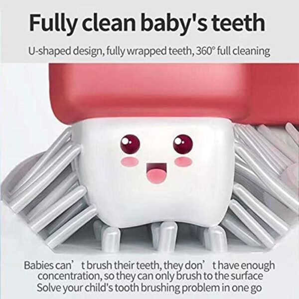 U-Shaped Kids Toothbrush (2–6 Years) with Ultra-Soft Food-Grade Silicone Head