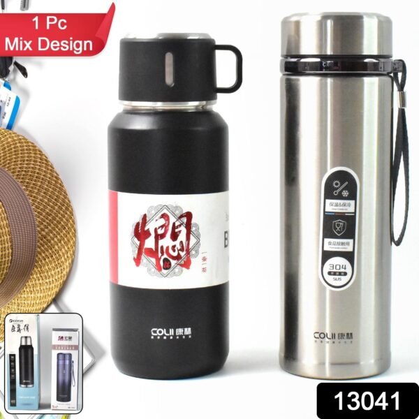 7_e1c14aa7-5314-49c0-931c-8dd4e251da56.jpg Stainless Steel Vacuum Insulated Water Bottle 900ML Approx (Mix Color)