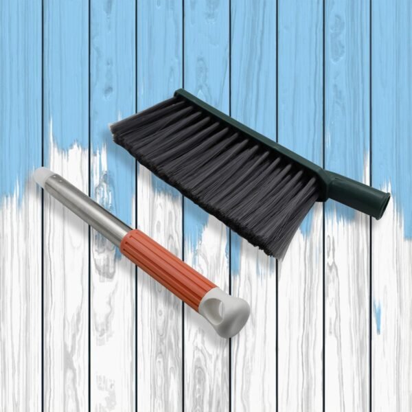 17 Inch Stainless Steel Sofa Cleaner Brush with Long Handle for Carpets &