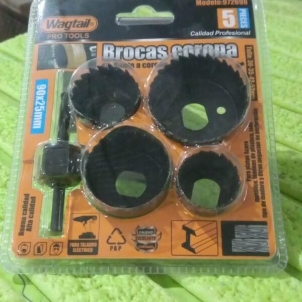 7bad2eaf-ca1c-4c29-bb3e-f33cabd570d1.jpg 32 / 38 / 44 / 54 mm Hole Saw Cutter with Mandrel 32-54 mm (5 Pcs Set)