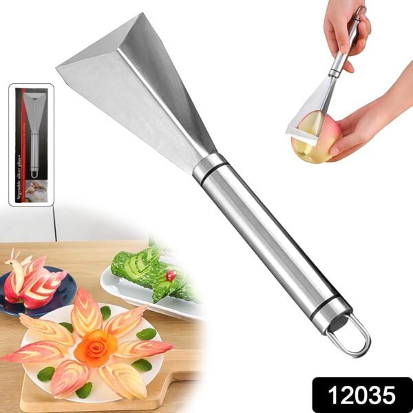 7bdb2dcf-642f-4fcc-bacc-d8b0c5f64017.jpg Stainless Steel Fruit Carving Knife - V Shape Channel Knife Tool (1 Pc)