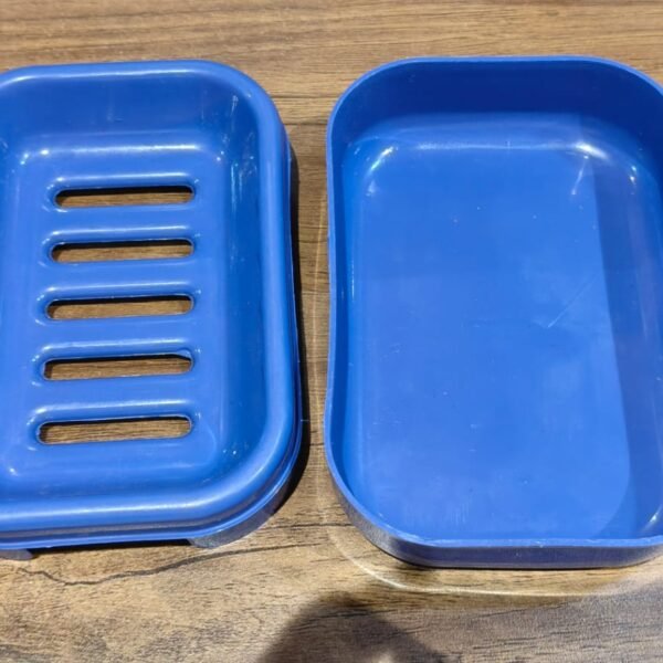 Premium Quality Rectangular Blue Plastic Soap Case (1 Pc)