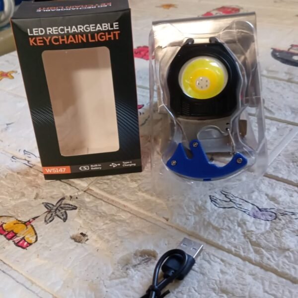 Keychain Led Flashlight Rechargeable Multi Function 6 Lighting Modes Pocket Key