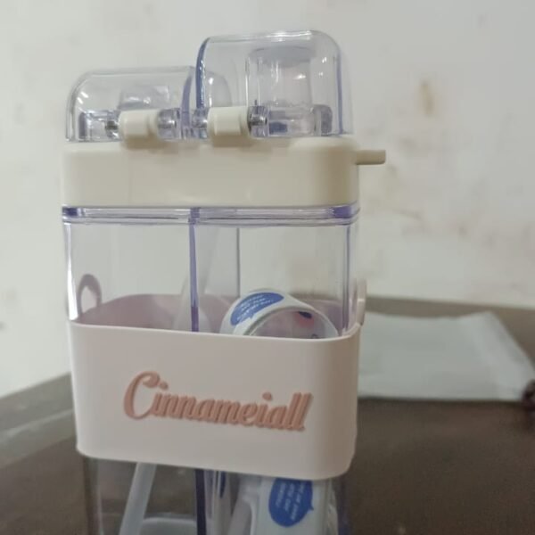 7cfb1269-645f-4272-a304-dce71d128656.jpg 2in1 Dual Compartment Water Bottle with Straw and Adjustable Shoulder Straps (1 Pc / Multi color)