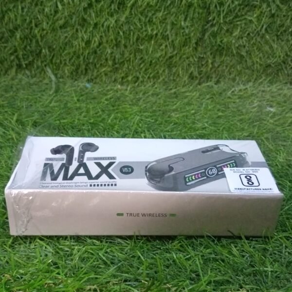 M12 Max Wireless Earbuds, Black Touch Control Bluetooth