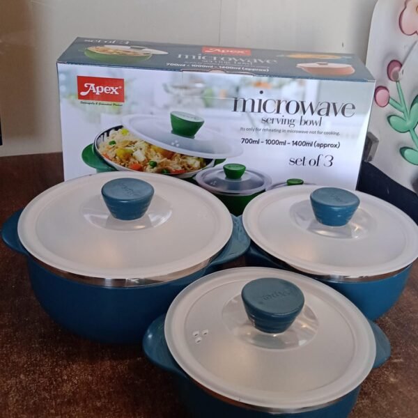 Apex Microwave-Safe Serving Bowl 3 Pcs Set (700ml, 1000ml, 1400ml)