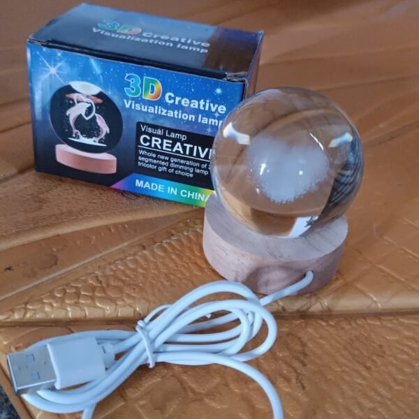 Heart 3D Crystal Ball lamps With Base (1 Pc)