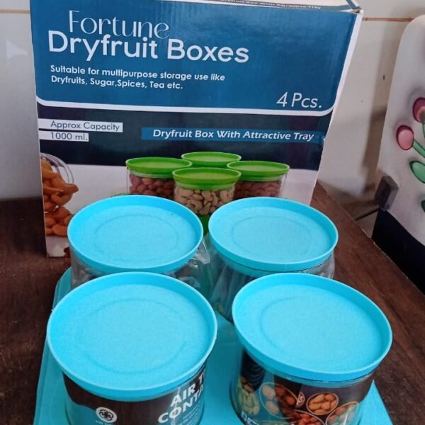 Airtight Container Jar 4 Pc Set with Tray for Kitchen