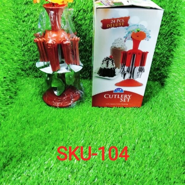 New Stylish 24 Pcs Plastic, Stainless Steel Cutlery Set (Pack of 24)