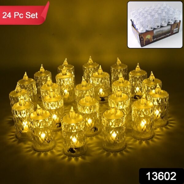7dd36f3e-5474-4877-9201-df32effff394_f3ae8337-b006-4cb4-8339-309ac12cad76.jpg Flameless and Smokeless Decorative Candles LED Tea Light, Diwali (24 Pcs Set)