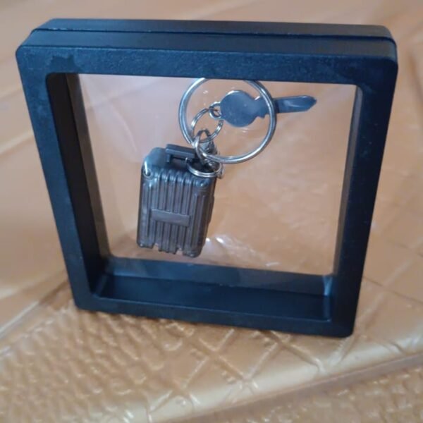 Suitcase Shape Nail Clipper Keychain Key & 3D Floating Frame Display Case (1 Set)