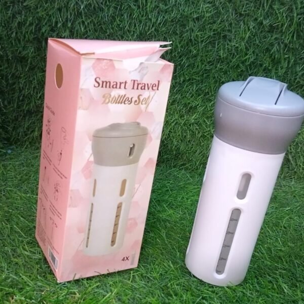 7e7e19c0-8aed-4485-9b28-9789d67c2f69.jpg 4 in 1 Travel Dispenser Bottle Set Travel Refillable Cosmetic Containers Set