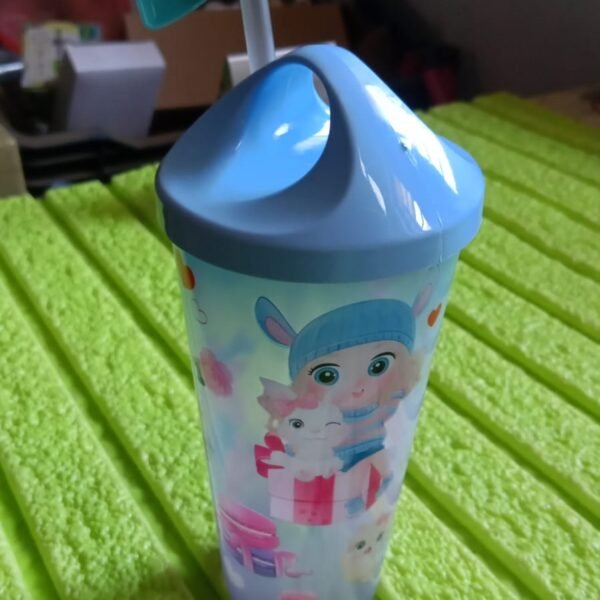 Unicorn Water Bottle with Straw & Lid for Kids, Tumbler (With Light)