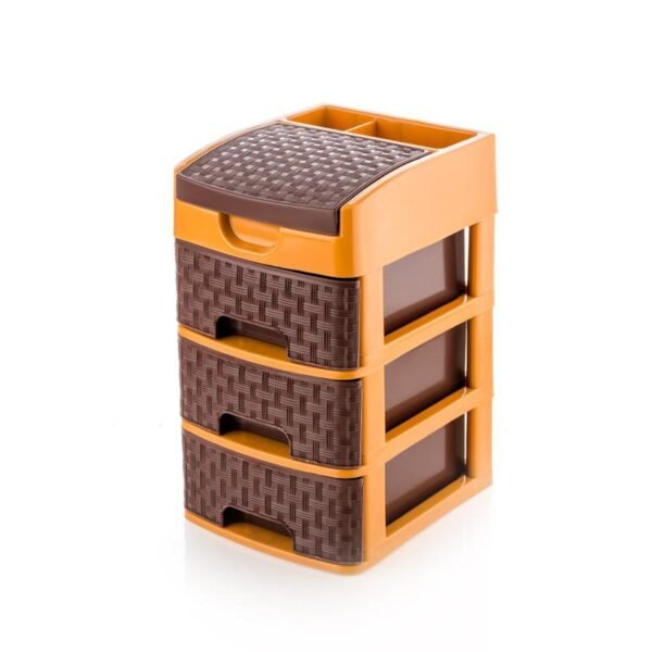 Mini 3 Layer D Storage for Household and Office Use for Storing Various Types of Items