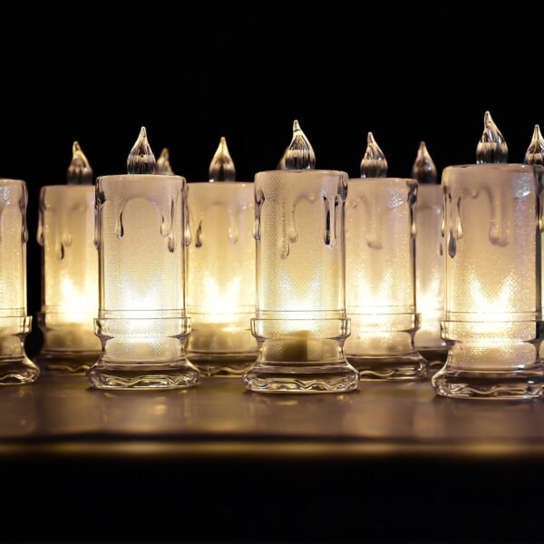 7image_4453e85d-1565-4538-ab29-563cb37b8a44.jpg Big Flameless Melted Design Candles Set, Diwali (12 pcs)