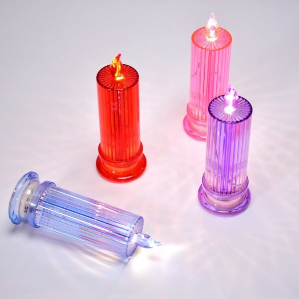 Big Simple Candles for Home Decoration, Crystal Candle Lights, Diwali (Multicolor)