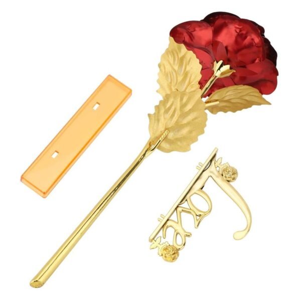 24k Gold Rose,hicoosee Gold Foil Plated Rose with LOVE Stand and Gift Box