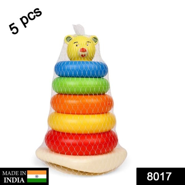 8017_48f9888e-a47e-41b9-9c55-d7c6fcbc8ce4.jpg Plastic Baby Kids Teddy Stacking Ring Jumbo Stack Up Educational Toy 5pc