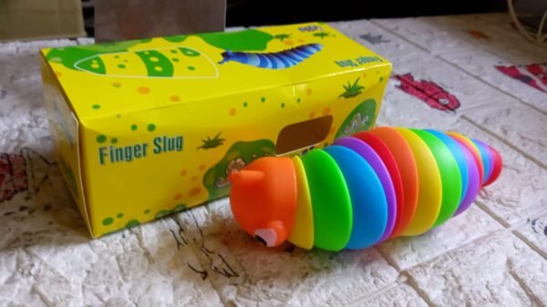 8020921e-7663-4442-96b6-1f043dd2394d.jpg 3D Rainbow Color Plastic Slug Fidget Toys, Stress Relieving Toy, Sensory Slug Toy for Boys and Girls, Finger slug Toy, for Autistic, Caterpillar Fidget Toys Stress Relief Gifts for Toddlers Kids Adults (1 Pc)