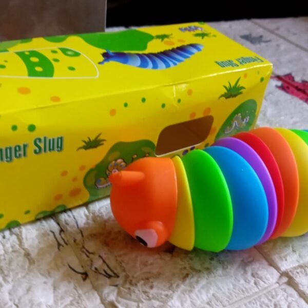8020921e-7663-4442-96b6-1f043dd2394d.jpg 3D Rainbow Color Plastic Slug Fidget Toys, Stress Relieving Toy, Sensory Slug Toy for Boys and Girls, Finger slug Toy, for Autistic, Caterpillar Fidget Toys Stress Relief Gifts for Toddlers Kids Adults (1 Pc)