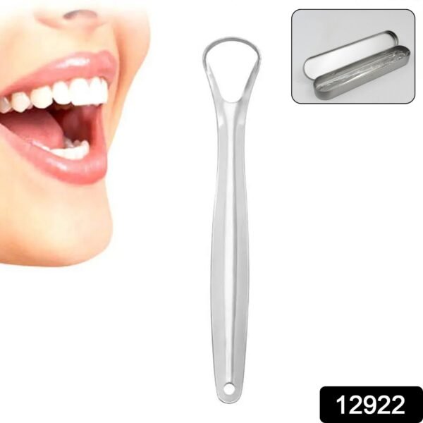 80915c02-351b-4b11-8109-ae570c0de644.jpg Stainless Steel Tongue Scraper Bad Breath & Oral Hygiene, Metal Case Included (1 Pc)