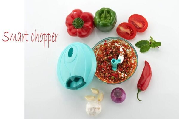 Manual Compact Handheld Vegetable Chopper with Stainless Steel Blades (Brown Box)